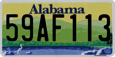 AL license plate 59AF113
