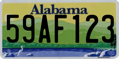 AL license plate 59AF123