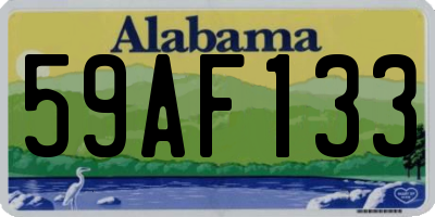 AL license plate 59AF133
