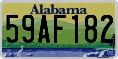 AL license plate 59AF182