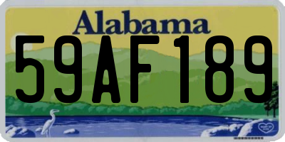 AL license plate 59AF189