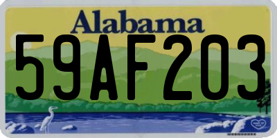 AL license plate 59AF203
