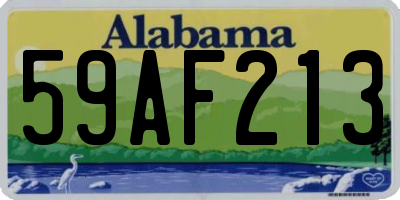 AL license plate 59AF213