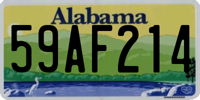 AL license plate 59AF214