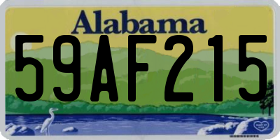 AL license plate 59AF215