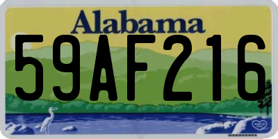 AL license plate 59AF216