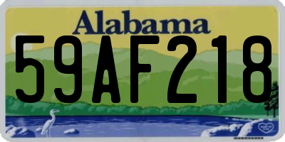 AL license plate 59AF218