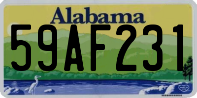 AL license plate 59AF231
