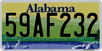 AL license plate 59AF232