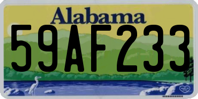 AL license plate 59AF233
