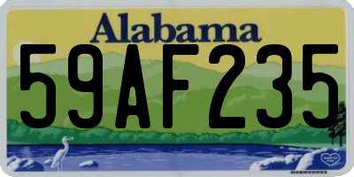 AL license plate 59AF235
