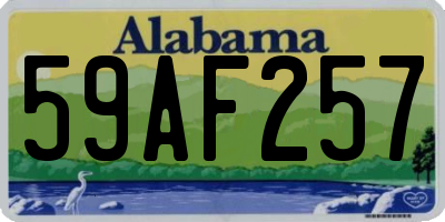 AL license plate 59AF257