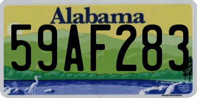 AL license plate 59AF283