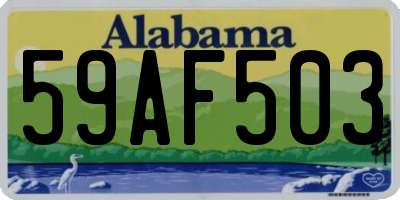 AL license plate 59AF503