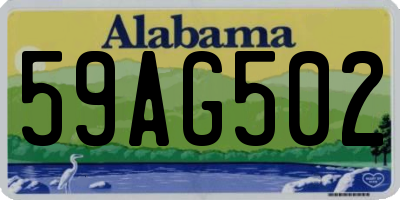 AL license plate 59AG502