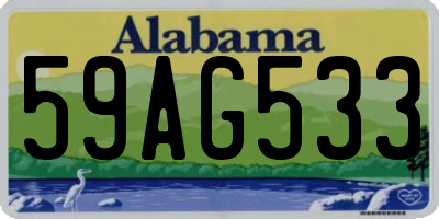 AL license plate 59AG533