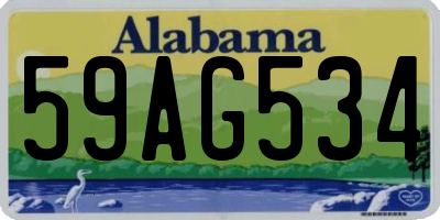 AL license plate 59AG534