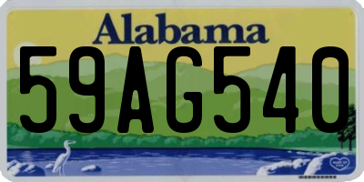 AL license plate 59AG540