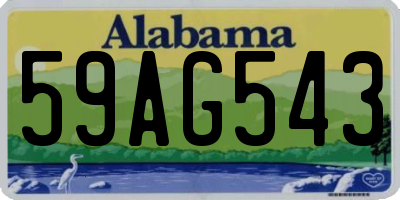 AL license plate 59AG543