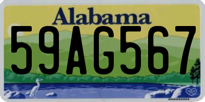 AL license plate 59AG567