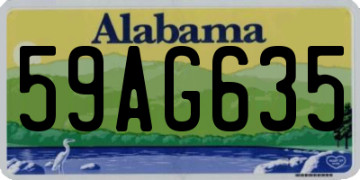 AL license plate 59AG635