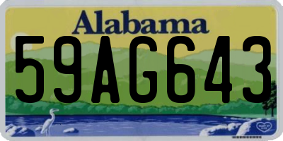 AL license plate 59AG643
