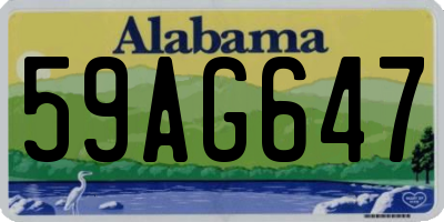 AL license plate 59AG647