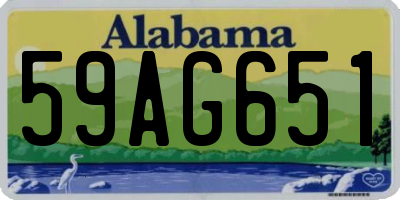 AL license plate 59AG651