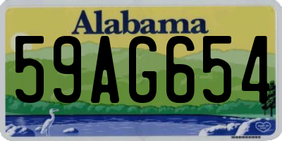 AL license plate 59AG654