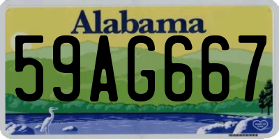 AL license plate 59AG667