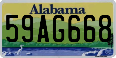 AL license plate 59AG668