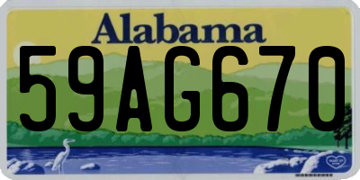 AL license plate 59AG670