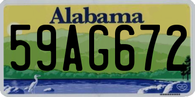 AL license plate 59AG672