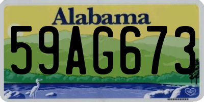 AL license plate 59AG673