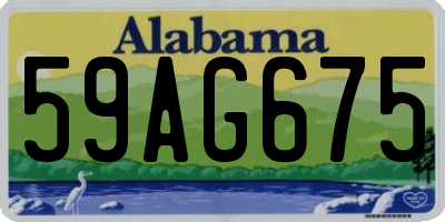 AL license plate 59AG675