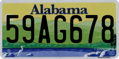 AL license plate 59AG678