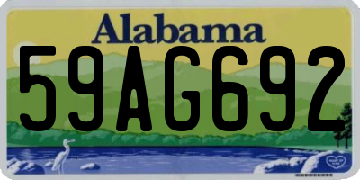 AL license plate 59AG692