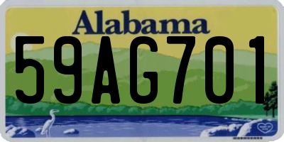 AL license plate 59AG701
