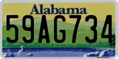 AL license plate 59AG734