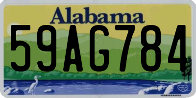 AL license plate 59AG784