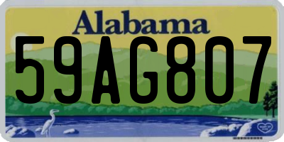 AL license plate 59AG807