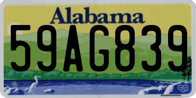 AL license plate 59AG839