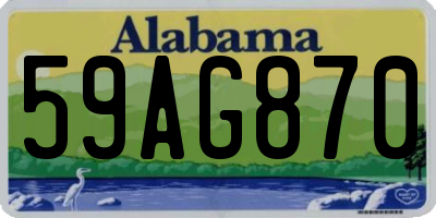 AL license plate 59AG870