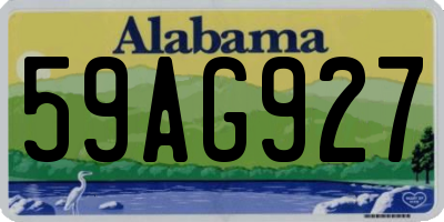 AL license plate 59AG927