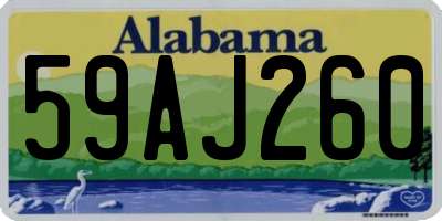 AL license plate 59AJ260