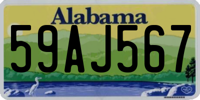AL license plate 59AJ567