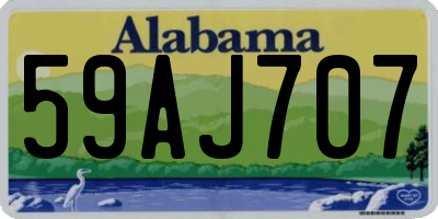 AL license plate 59AJ707