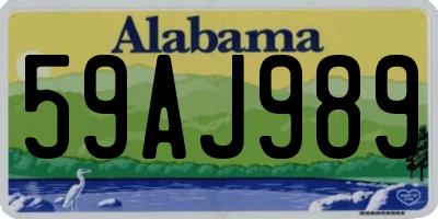 AL license plate 59AJ989