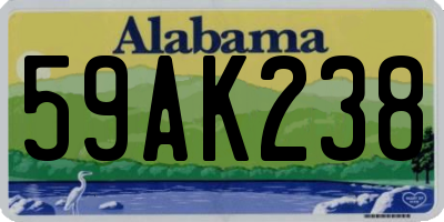 AL license plate 59AK238