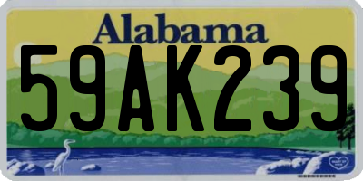 AL license plate 59AK239